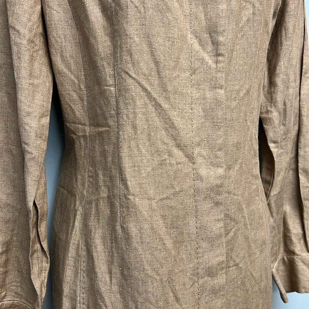SOLD IN STORE Nordstrom Studio 121 Long Sleeve Linen Blend Shirt Dress Size 10 - Picture 3 of 13